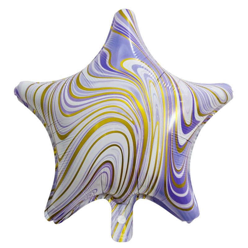 Aluminum Film 18-inch  Agate  Balloon Colorful Peach Heart-shaped Five-pointed Star Party Decoration