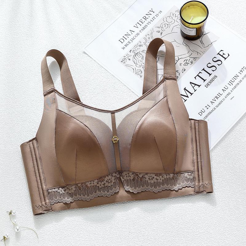 Reggiseno Senza Cuciture Donna Lingerie Lucida Senza Spalline Anti-perdita Reggiseno Push-up Retrazione del Seno Anti-cedimento Reggiseno Regolabile