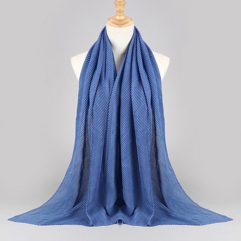 Women Plain Cotton Scarf Head Hijab Wrap Solid Full Cover-up Shawls Foulard Femme Headband Crinkle Muslim Hijabs Store 2024 NEW