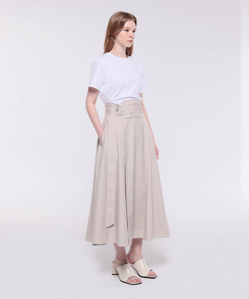 Kankeu A-Line Wrap Skirt - Beige