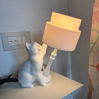 Naughty Cat Table Lamp 3D Printed Cat Tipping Night Light Creative Bedside Light for Living Room Bedroom Home