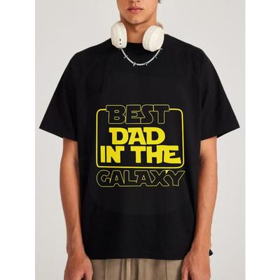 Best Dad In The Galaxy T Shirt White Star Wars Inspired Graphic for Father Day Gift