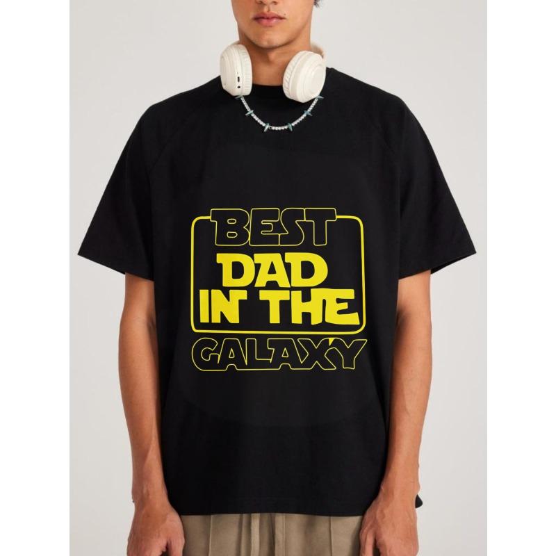 

Best Dad in The Galaxy T Shirt White Star Wars Inspired Graphic for Father Day Gift XXXXL чорний