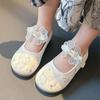 Girl Leather Shoes Mary Jane Sweet Embroider Butterfly Children Hanfu Performance Single Shoes Fashion Kids Princess Dress Shoes