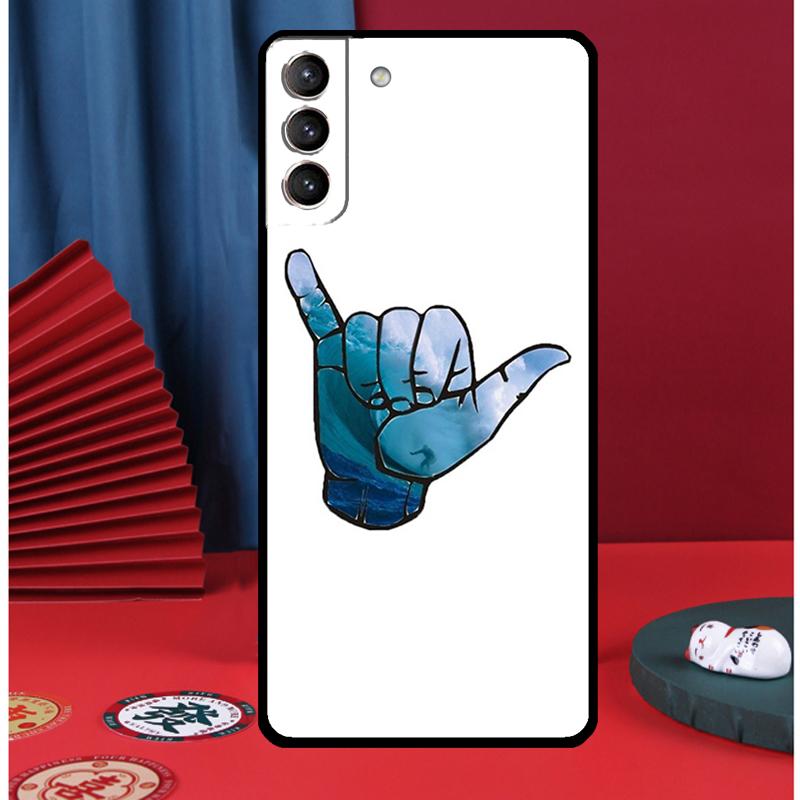 Shaka Surf Hang loose Handyhülle Für Samsung Galaxy S25 Ultra S9 S10 S20 S21 FE S22 S23 Plus S24 Ultra Rückseite