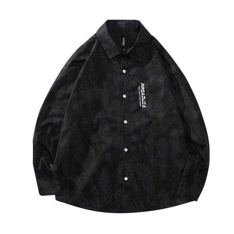 Spring and Autumn Rendering Shirt Men's Long Sleeve Loose Young High-end Sexy Handsome Shirt Clothes Jacket