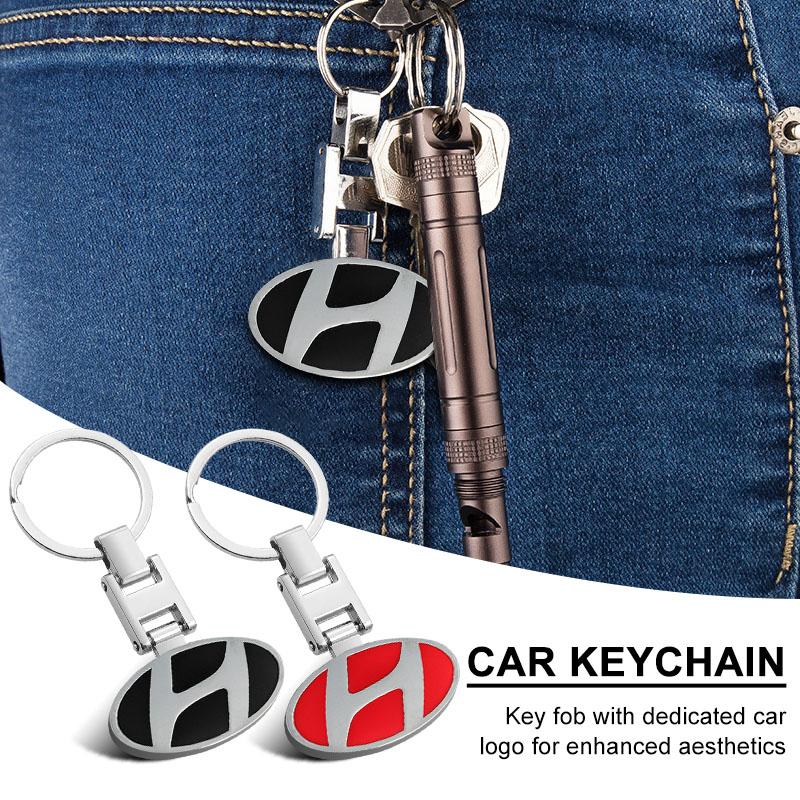1Pcs Fashion Car Emblem Keychain Key Ring Accessories For Hyundai i30 Tucson Elantra Venue Palisade Terracan Accent Veloster Sonata
