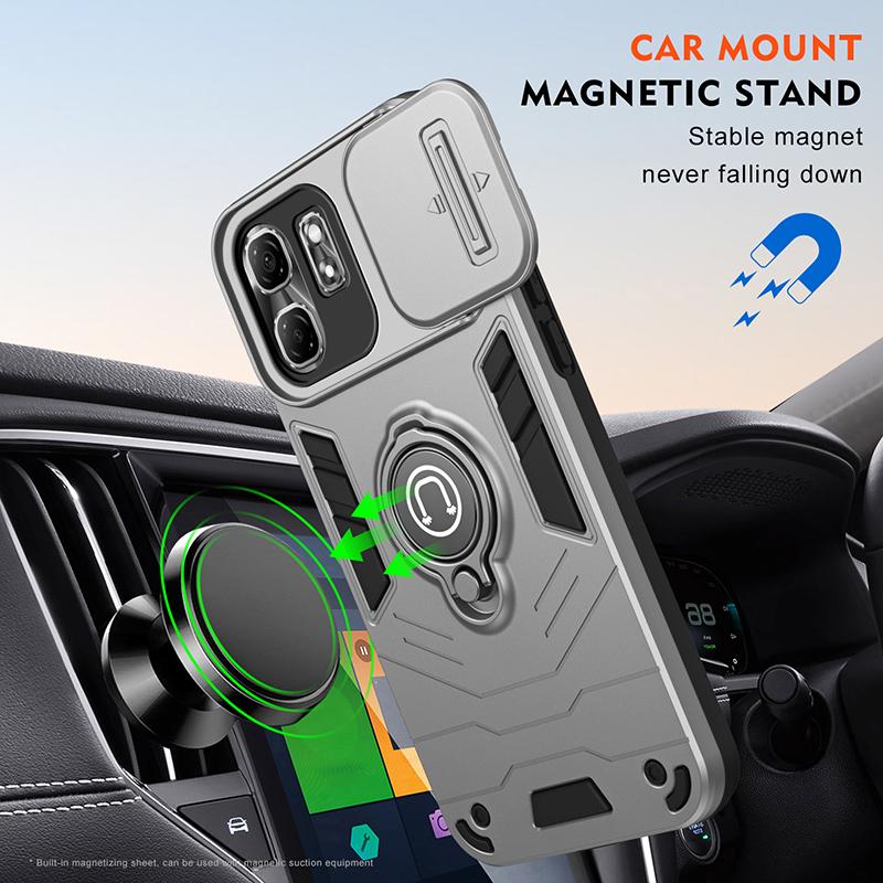 For Infinix Hot 50i Slide Camera Lens Protector Armor Case For Infinix HOT 50I Magnetic Military Grade Bumpers Ring Phone Cover