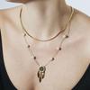 Collier - LUXENTER - Anthori - Perles blanches - Finition en or jaune 18 carats - Acier