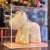 Qixi Unicorn Rose Preserved Flower & Teddy Bear Gift Set for Girlfriend or Kids