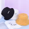 Autumn Winter Fisherman's Hat Embroidered Letter Small Label Pot Hat Fashionable Warm Flat Top Plush Bucket Hat