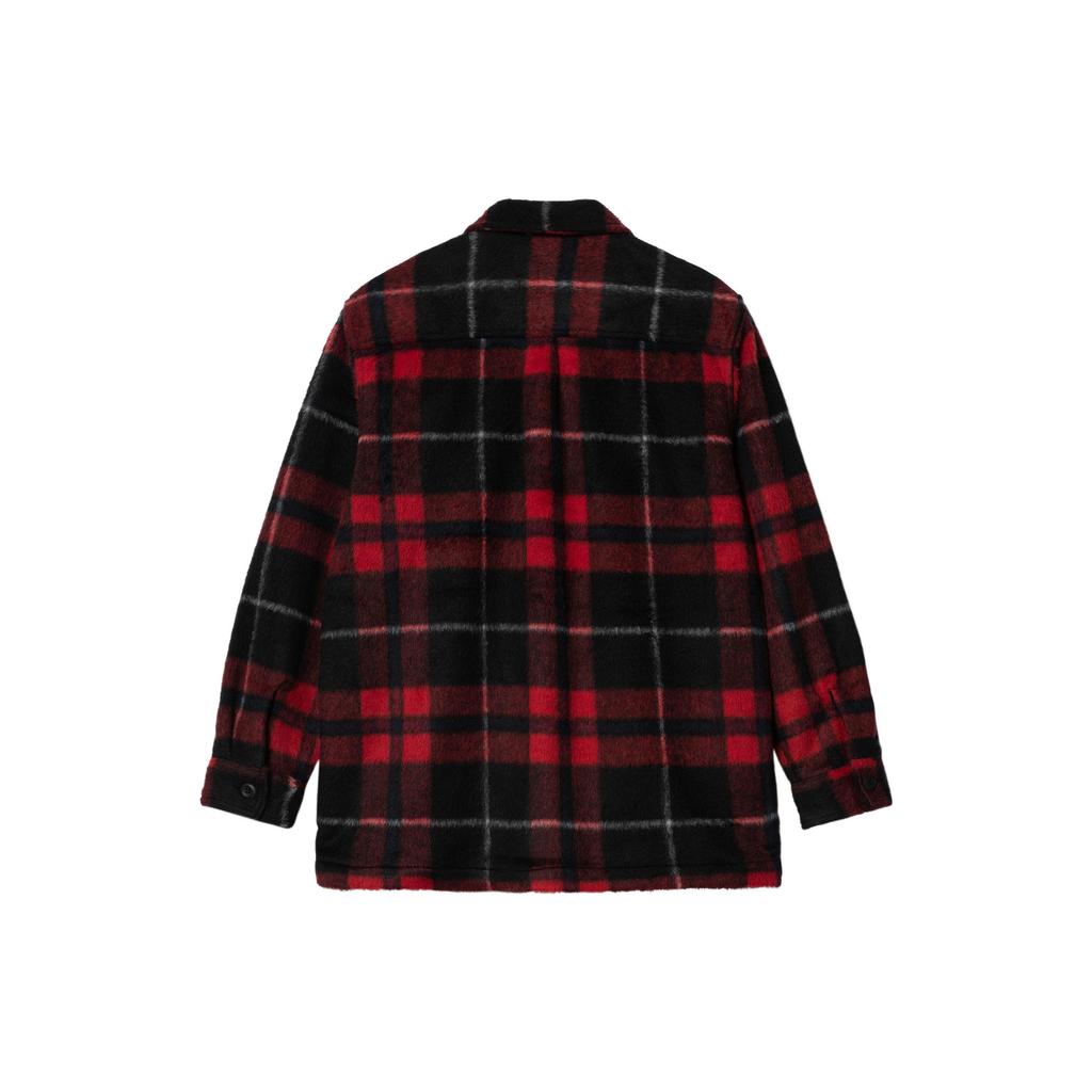 Carhartt WIP Plaid Logo Label Long Sleeve Shirt Jacket Men Jackets Red I030790-18X-XX