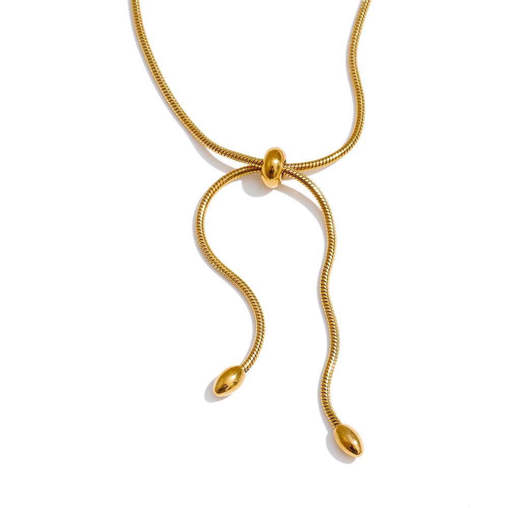 

Yhpup 60cm Stainless Steel Knot Chain Necklace for Women Gold&Platinum Plated Trending Personalized Jewelry Wholesale