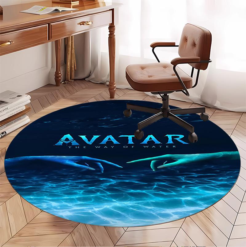Avatar Pattern Round Rug, Indoor/Outdoor Mat, for Picnic, Gameroom, Bedroom, Office, Living Room, Home Decor Carpet, Birthday Gift