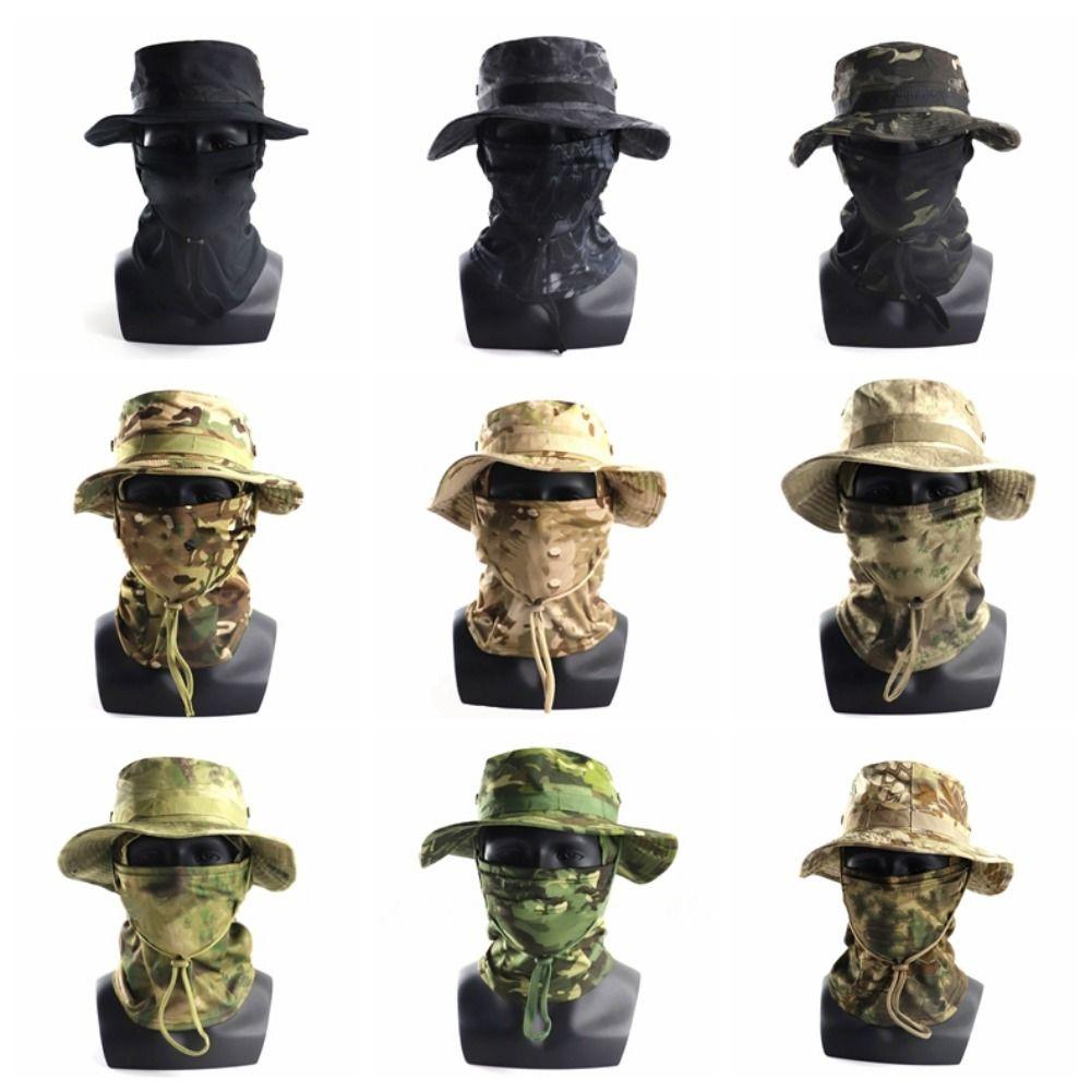 Colorful Fishing Cap Full Face Mask Set Sunscreen Sun Hat Durable Balaclava Boonie Hat  Unisex