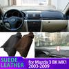 Car Dashmat Dashboard Cover Black Brown Suede Leather Dash Mat Pad Sunshade Accessories for Mazda 3 MK1 BK Mazda3 2003-2009
