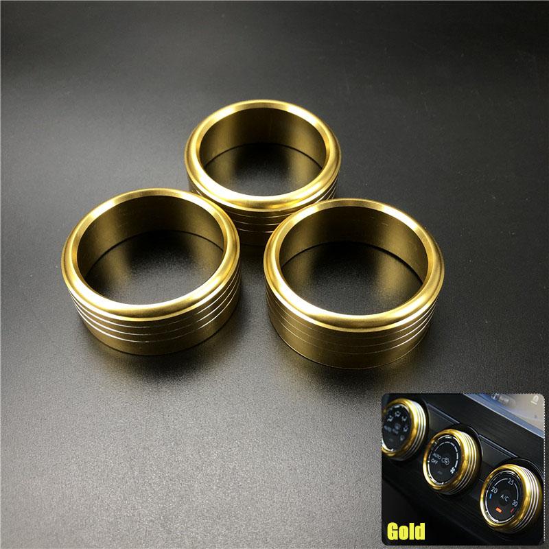3Pcs/Set Car Styling AC Adjustment Knob Decorative Ring For Subaru Forester Impreza XV Crosstrek WRX Levorg Auto Accessories