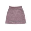Tweed High-Waisted A-Line Skirt - Women's 2025 Autumn/Winter Korean Coco Style, Purple, Short Length