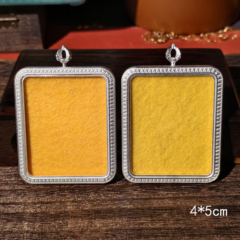 Tibetan Thangka Titanium Steel Gold Silver Pendant: Single/Double-Sided Benming Buddha Amulet