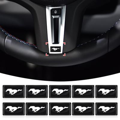 5/10 szt. Naklejki 3D z włókna węglowego na kierownicę z logo samochodu dlaa Mustang spoiler Shelby GT 350 500 Cobra e Focus 2 3 MK3 Kuga
