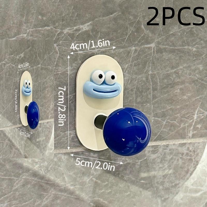 Cute Dopamine Bathroom No Punching Strong Load-bearing Adhesive Hook Home Wall Mounted Hanger Bathroom Clothes Cap Kitchen Hook