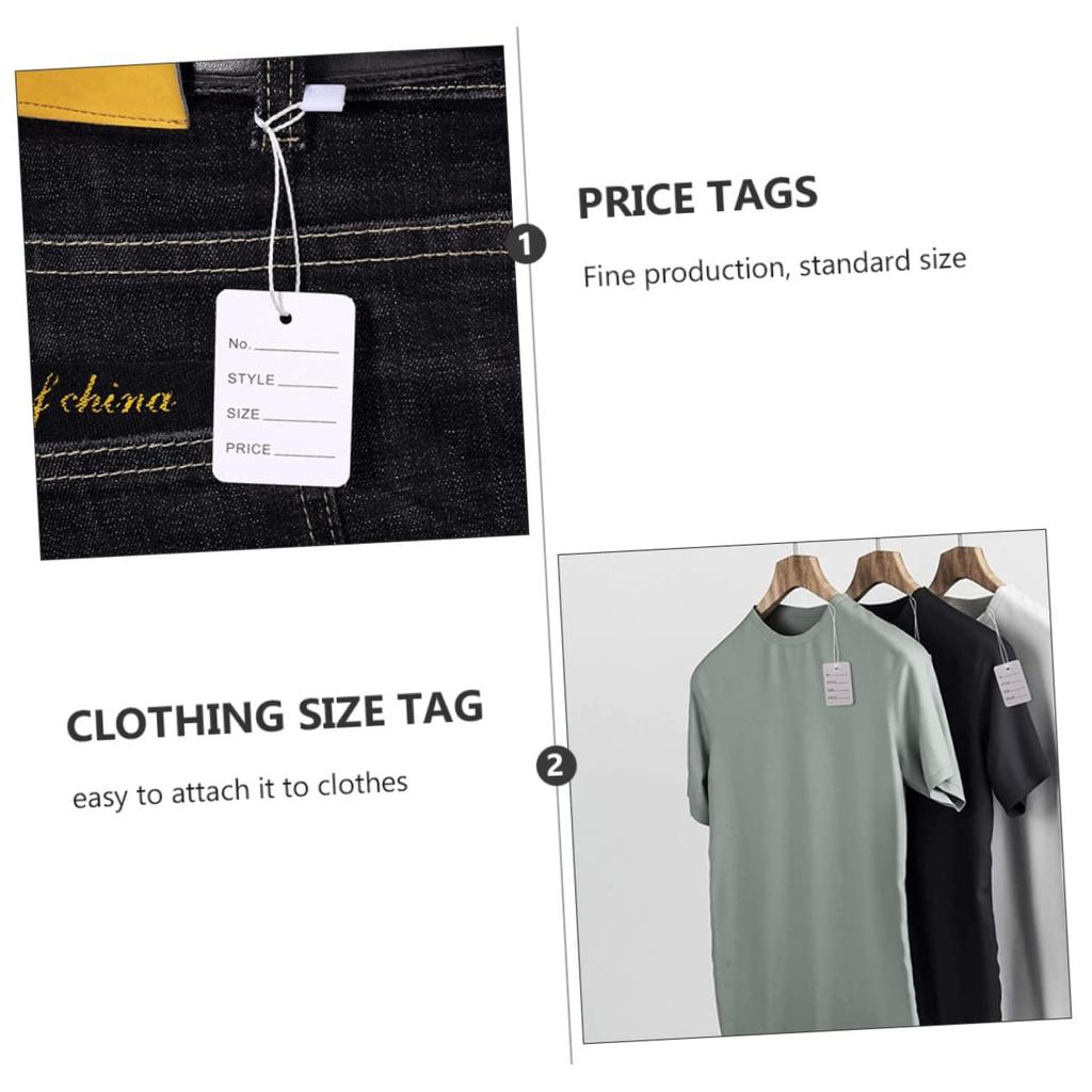 NUOLUX 1000-Piece Clothing Hanging Tag, Easy To Use and Versatile, Slip-On, Pre-Inscribed
