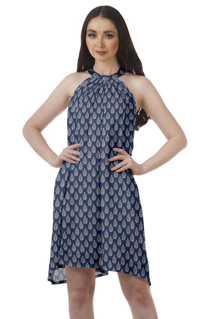 Moomaya Sukienki halter z nadrukiem Kobiety Wysoki dekolt Bez rękawów Tunika Kobiety