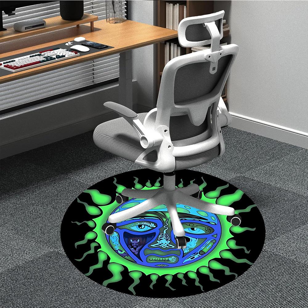 

1PC Psychedelic Sun Office Round Rug, Non slip, Soft and Durable Office Rug for Interior Decoration, Perfect for Office 80cm