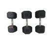 Rubber-Coated Hex Dumbbells - Solid Cast Iron for Home Gym Fitness and Muscle Building