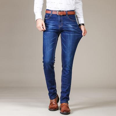 New Men's Stretch Denim Trousers Straight-Leg Style Spring/Summer Loose-Fit Business Casual Trousers Youthful Men's Trousers