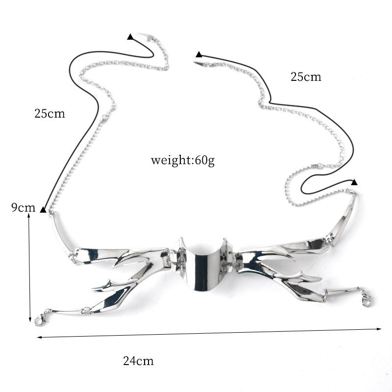 Cyberpunk Metallmaske – Futuristischer verstellbarer Gesichtsschmuck, Unisex Mechanische Gothic Lippen-/Ohrringe