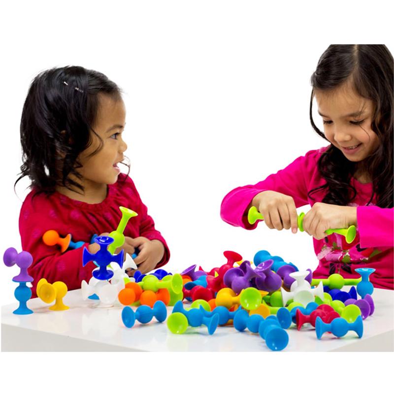 DIY Soft Silicone Building Blocks Sucker Educational Construction Toys For Boys Girls Gift Idea Assembled Sucker Toys