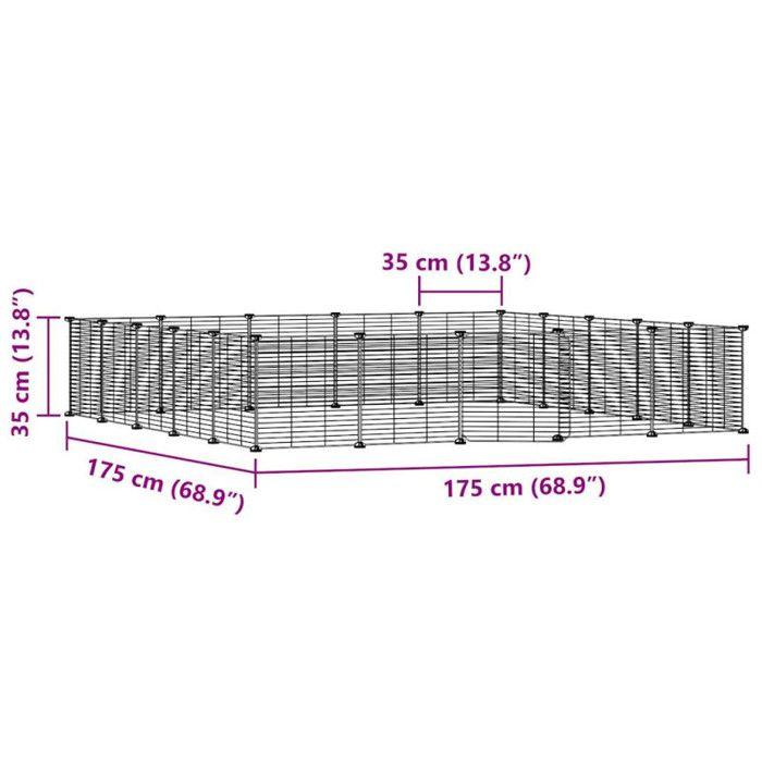 3114025 vidaXL Cage animaux de compagnie à 20 panneaux et porte Noir 35x35 cm