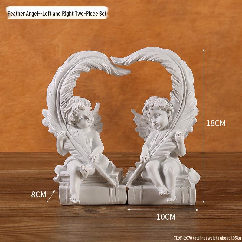 Europäische Retro Engel Figur - Kleine Mädchen Gipsstatue für Kirche Hochzeiten & Fotografie Dekor