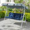 Outdoor Seat Cushions Back Cushion With 2 Pillows Water Repellent Seat Pads For 3 Seater Chair Dark Blue