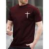 Simplicity Handwriting Cross Print Clothes Men Loose Oversized T-Shirt Summer Cotton Loose Short Sleeve Casual T-Shirts Tee