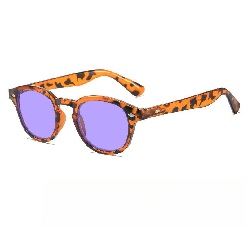 Retro Round Frame Anti-Blue Light Glasses Unisex Outdoor UV-Protective Sunglasses UV400 Ultra-light Eye Protection Eyewear