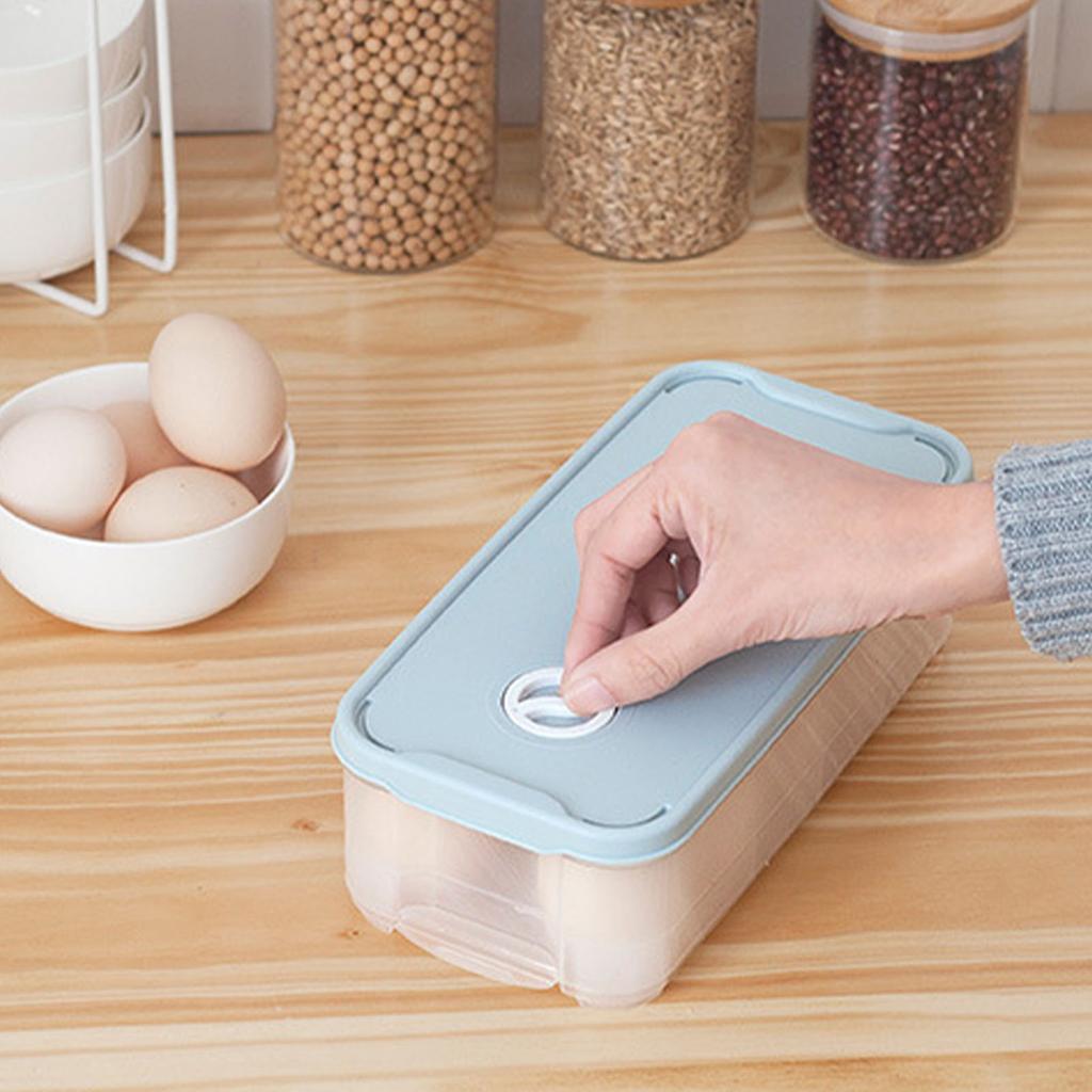 Ägglåda Plast Förtjockad Färskhållning Äggförvaringsbehållare för Kylskåp Kyl Kök