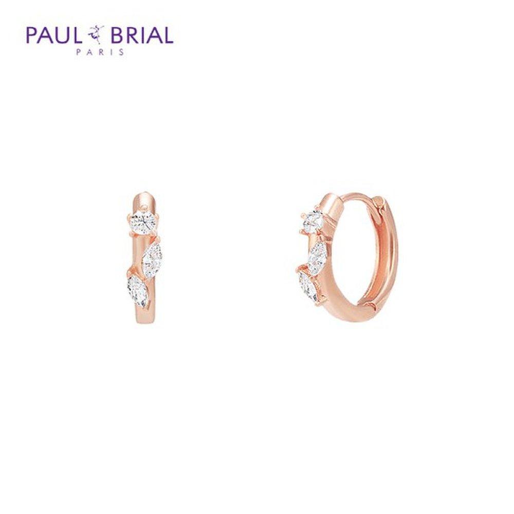 Paul Brial [Silver] Pyse0108 Leaf One-Touch Earrings