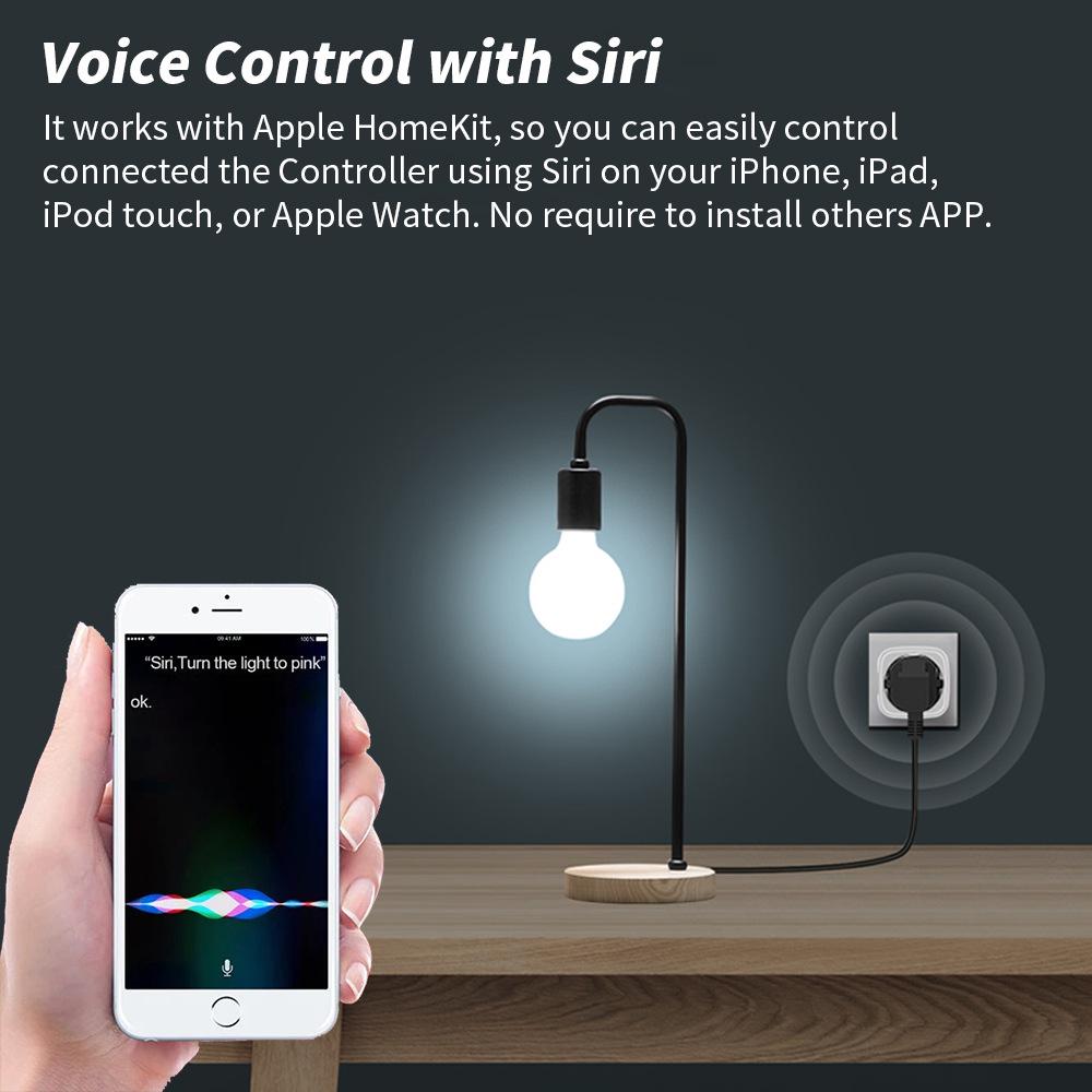 EU Standard HomeKit Smart Socket with Siri Voice & App Control