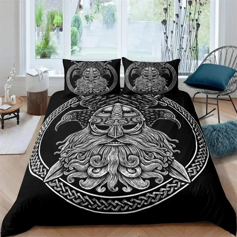 Duvet Cover Set Scandinavian Culture Bedding Set Ancient Mythology Religion Quilt Cover King Full For Kids Adults