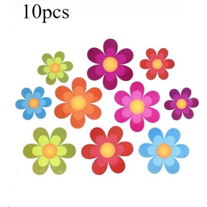 10 pieces of cartoon pattern bathroom bathtub anti-slip stickers, self-adhesive anti-slip stickers for stair floors