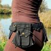 Multifunction Vintage Gothic Punk Waist Belt Bag Woman Techwear Style Tactical Rivet Wide Belt Corset Goth Accessories