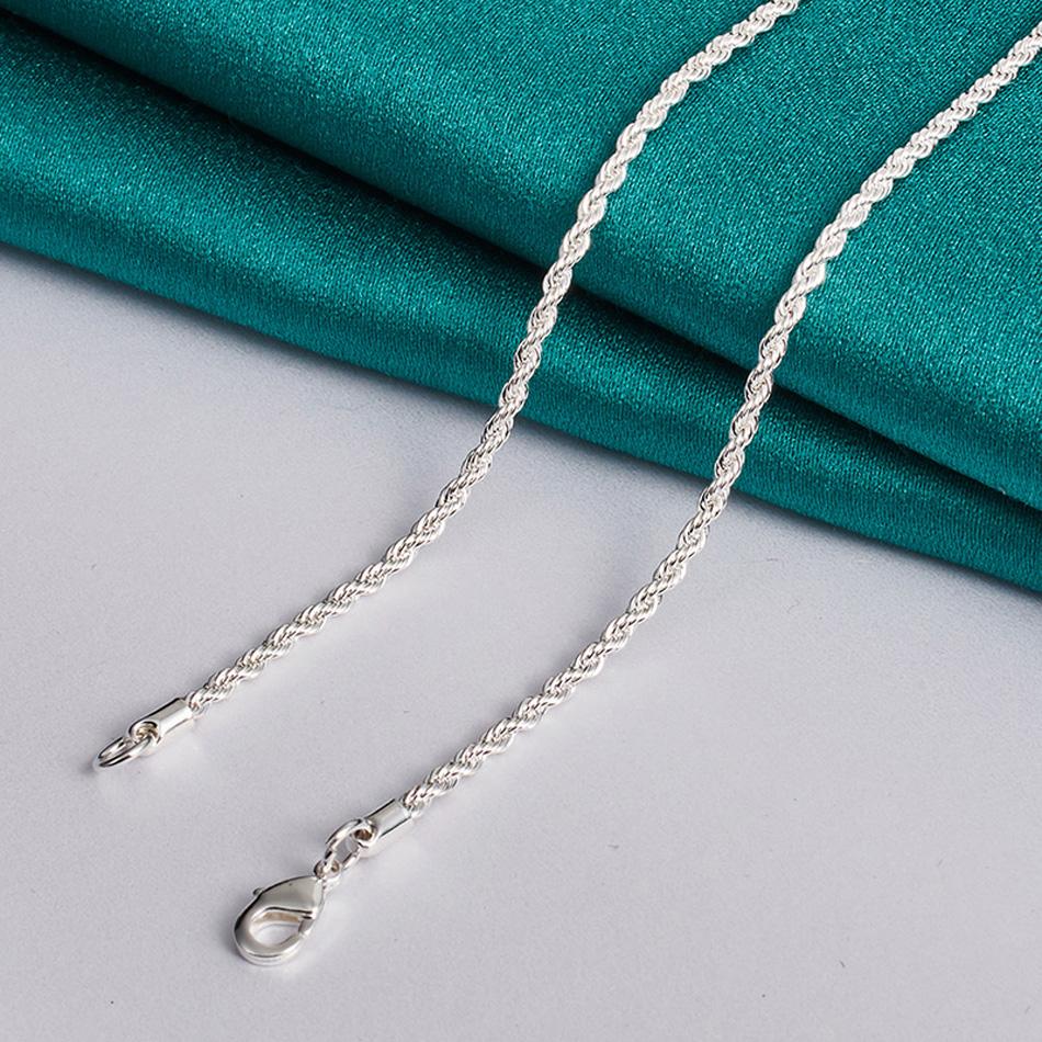 Copper Plated Long Chain Necklace Accessories Unisex Jewelry For Women Men 3mm Thick Water-Wave Twisted Singapore Chain C014