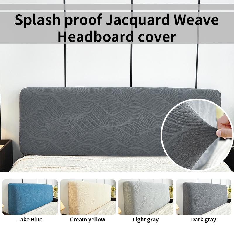 1 PC splash proof Headboard Cover wave pattern Headboard Cover knitted elastic jacquard Bedside Cover for bed in bedroom