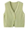Designer Button Vest Knit V Neck Waistcoat Women Spring Cardigan Sweater Top