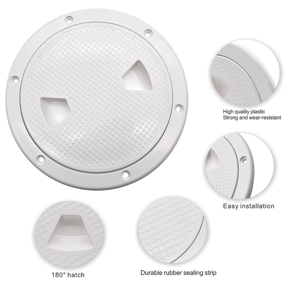 White ABS Round Deck Inspection Cover Access Hatch Cover For Marine Boat RV Yacht Screw Out Deck Inspection Plate 4/6/8 Inch