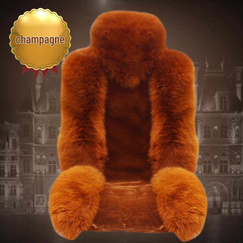 One-Piece Wool Car Seat Cushion - Plush Fur Winter Pad