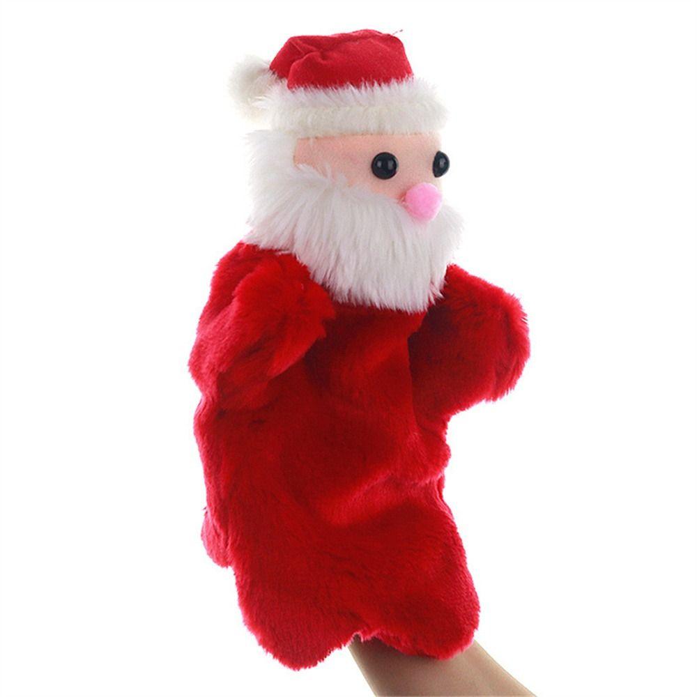 Hand Toy Christmas Gifts Santa Claus Plush Toys Big Hand Puppet Christmas Puppet Fingers Puppets