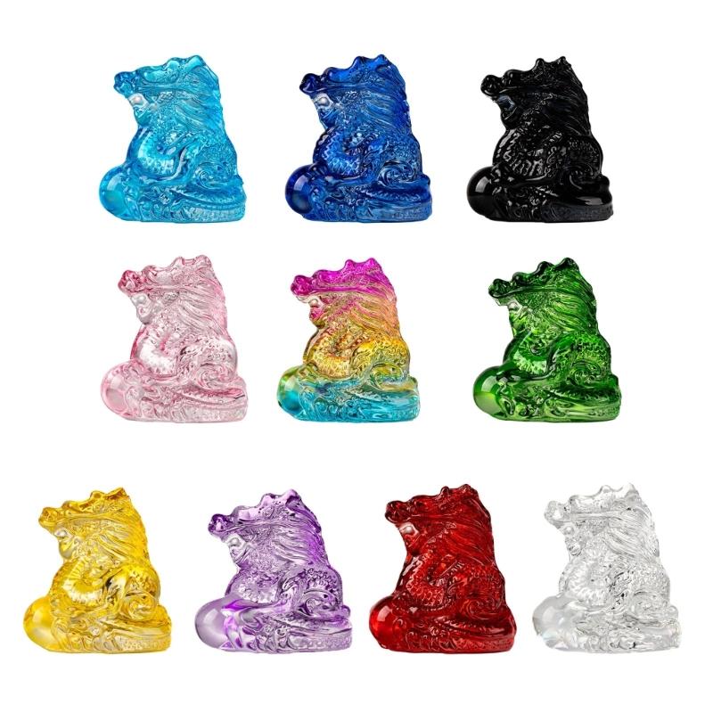 Unique Dragon Ornament Twelve Zodiac Glass Dragon Crafts Perfect New Year Gift for Feng Shui Animal Room Decor